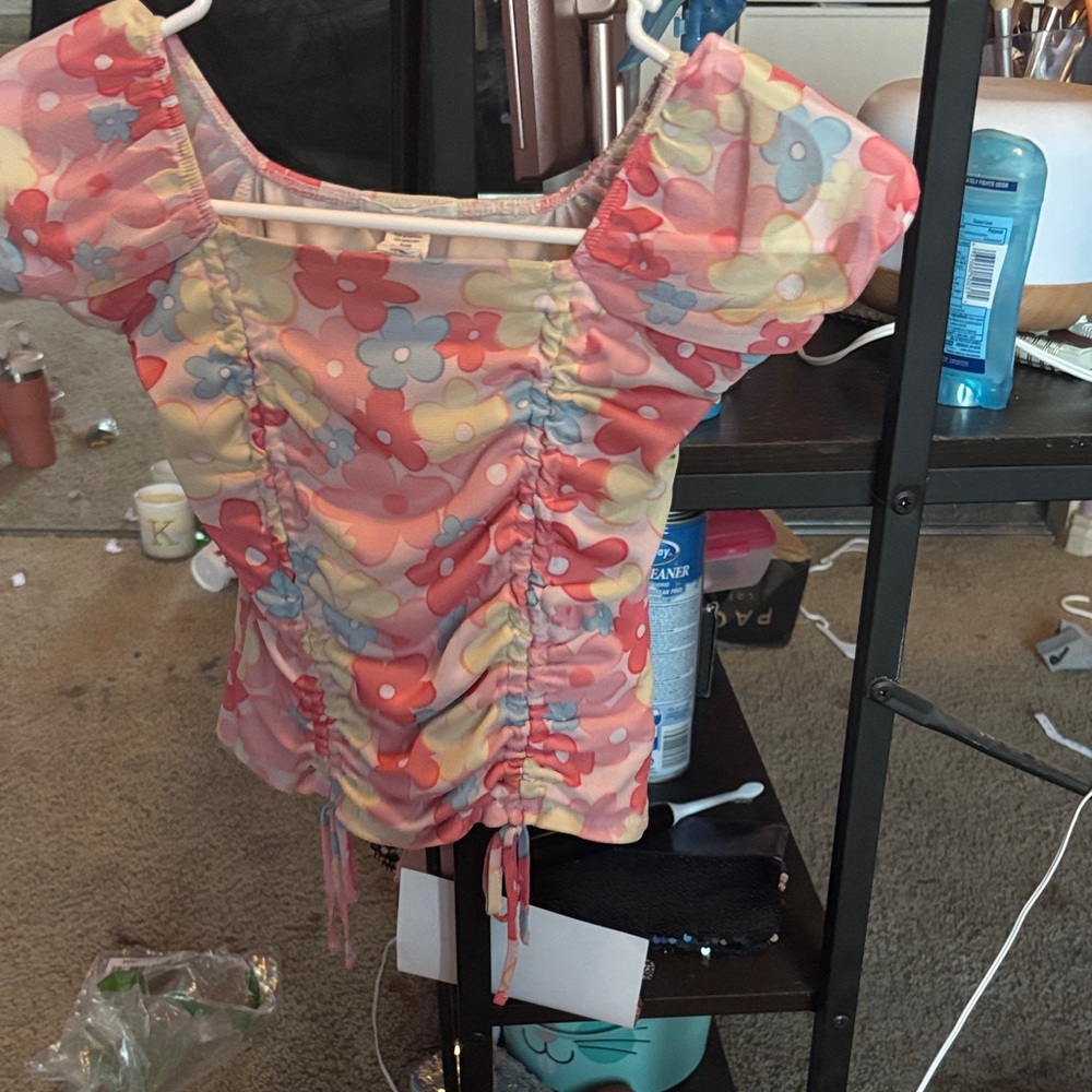 Floral Ruched Women's Top